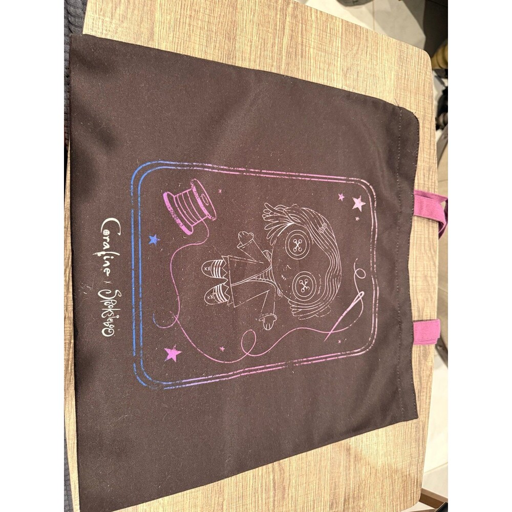 Coraline X Spooksieboo Collaboration canvas shopper tote bag
